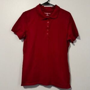 USED Woman's Croft & Barrow Short Sleeve Polo Shirt Color Red Size Medium